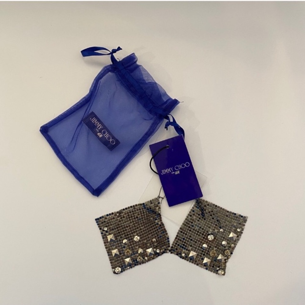 Jimmy Choo for H&M silver studded earrings